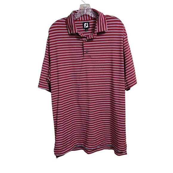 FOOTJOY Sz LG Red Stripes Golf Polo - Picture 1 of 6